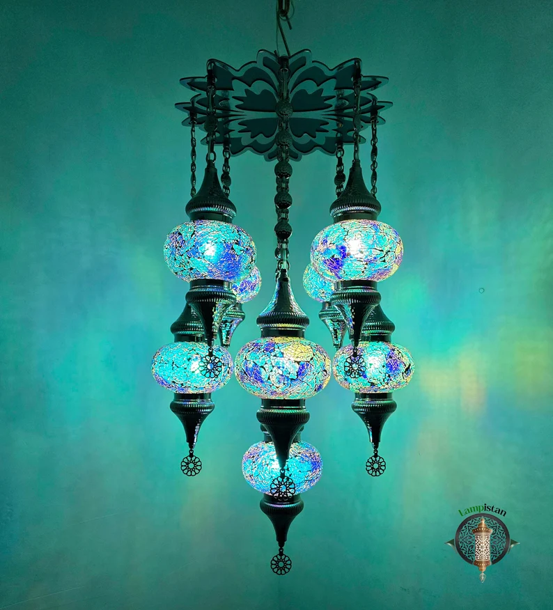 Chandelier 9's No 3 Glass Turkish Lamps' Lampistan