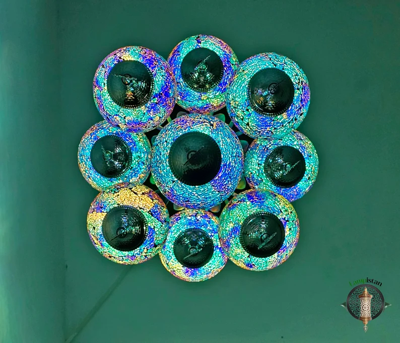 Chandelier 9's No 3 Glass Turkish Lamps' Lampistan