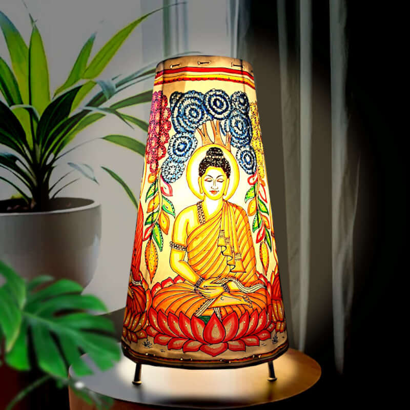 Hand Painted Buddha lampshade