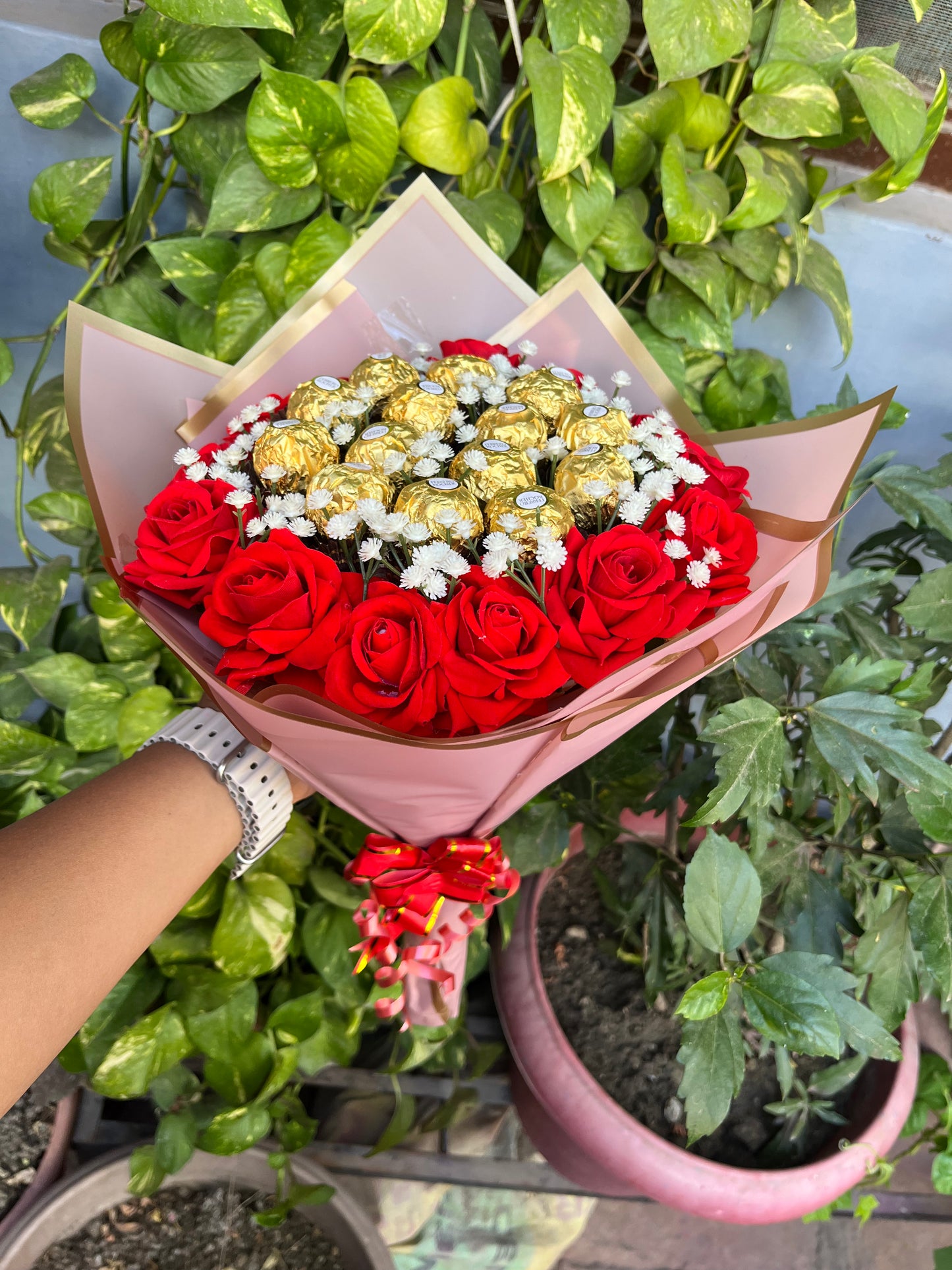 Rakhi special ferro rocher chocolate bouquet