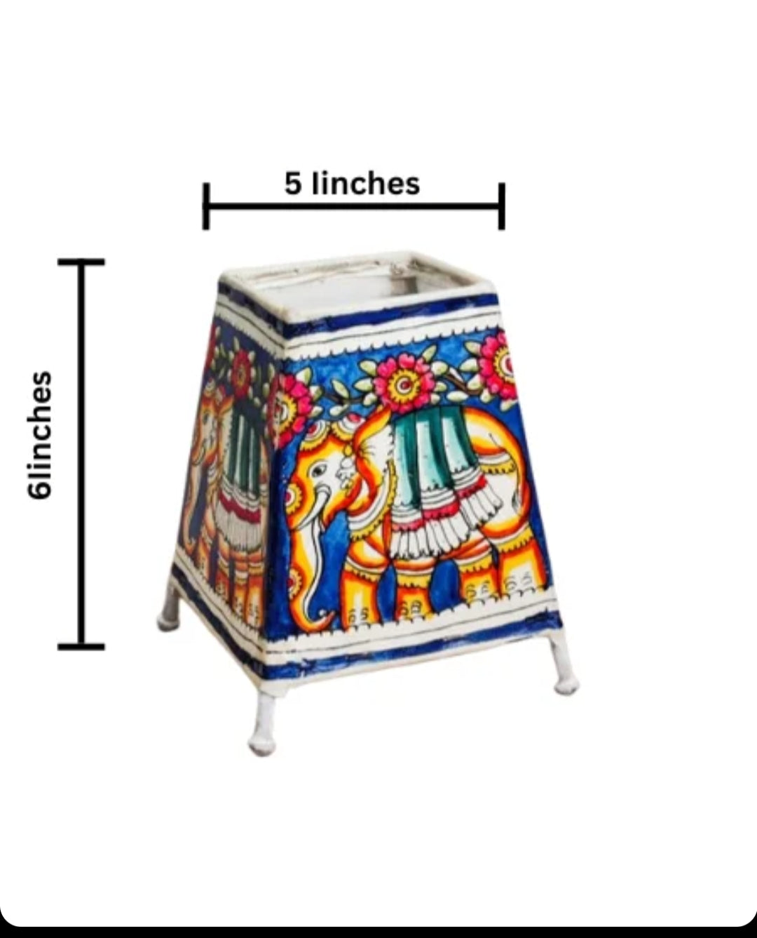 Blue Maharaja Leather Lampshade