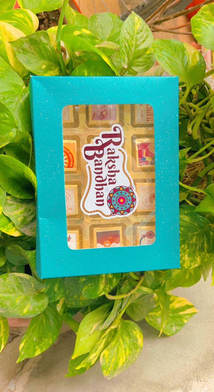 Blue Rakhi chocolate box