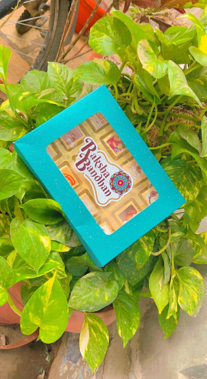 Blue Rakhi chocolate box