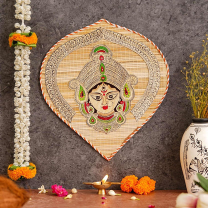 Durga Ji's Handmade Bamboo Wall Hangings with a Leaf Design