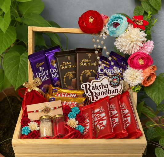 Rakhi chocolate hamper wooden box