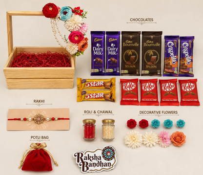 Rakhi chocolate hamper wooden box
