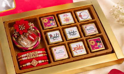 Red Rakhi chocolate box