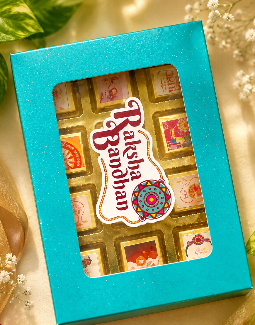 Blue Rakhi chocolate box