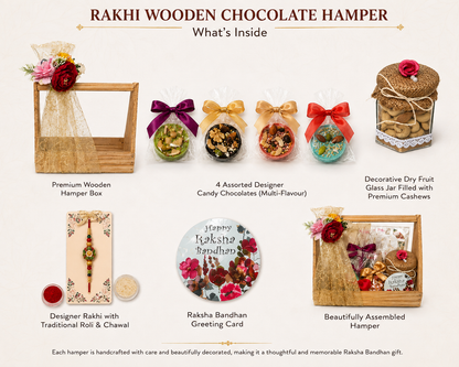 Customised Rakhi chocolate hamper with Rakhi + Roli