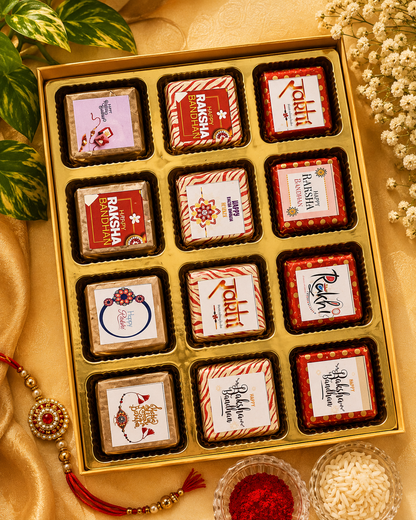 Blue Rakhi chocolate box