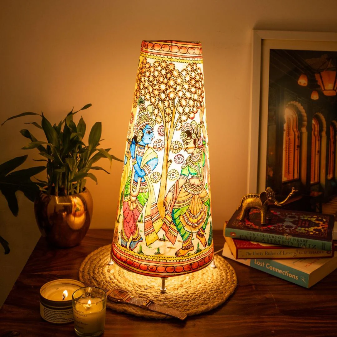 Radha Krishna Leather Lamp