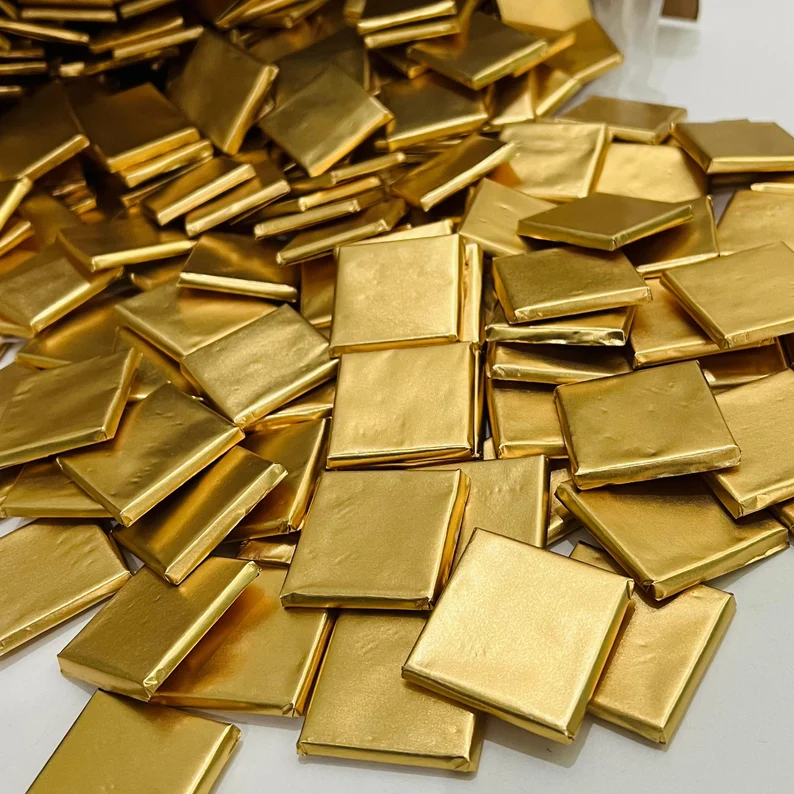 Gold or Silver foil Milk Chocolate :Minimalist Chocolates
