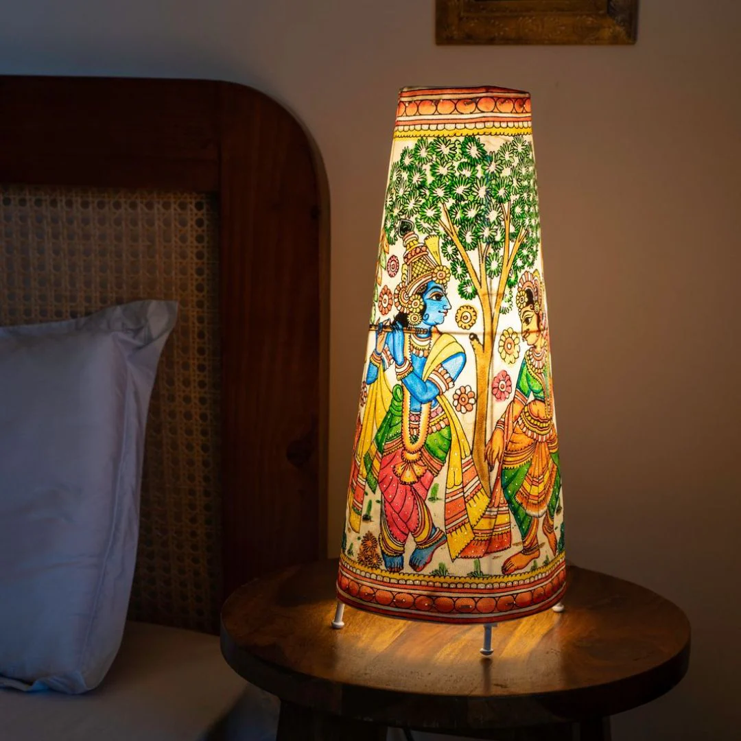 Radha Krishna Leather Lamp