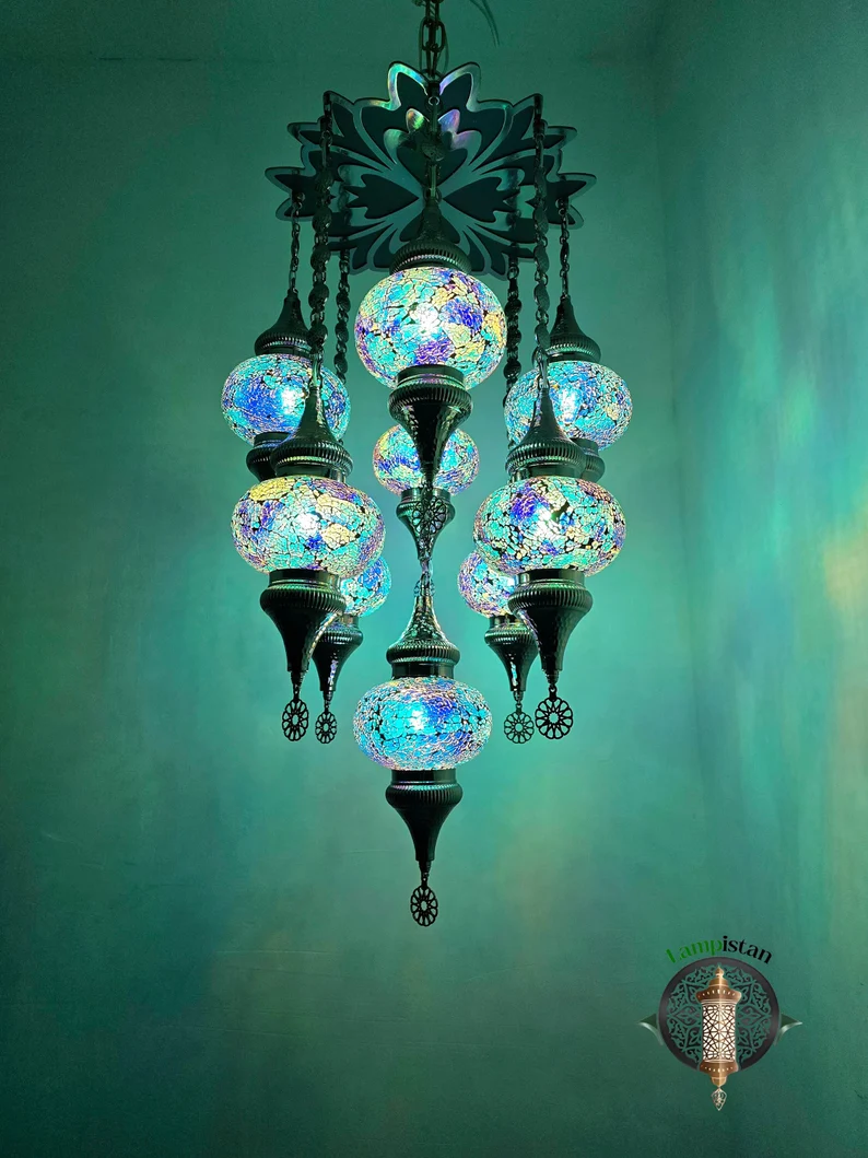 Chandelier 9's No 3 Glass Turkish Lamps' Lampistan