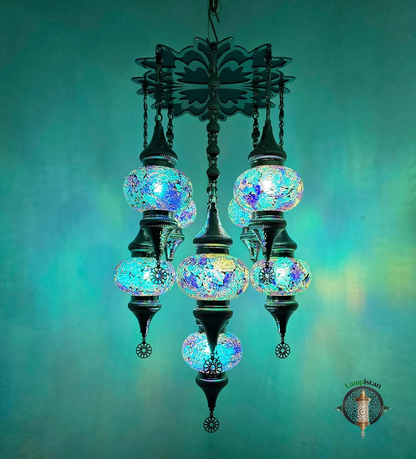 Chandelier 9's No 3 Glass Turkish Lamps' Lampistan