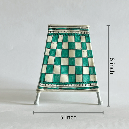 Checkers Leather Lamp