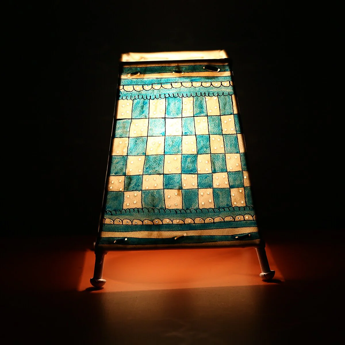 Checkers Leather Lamp