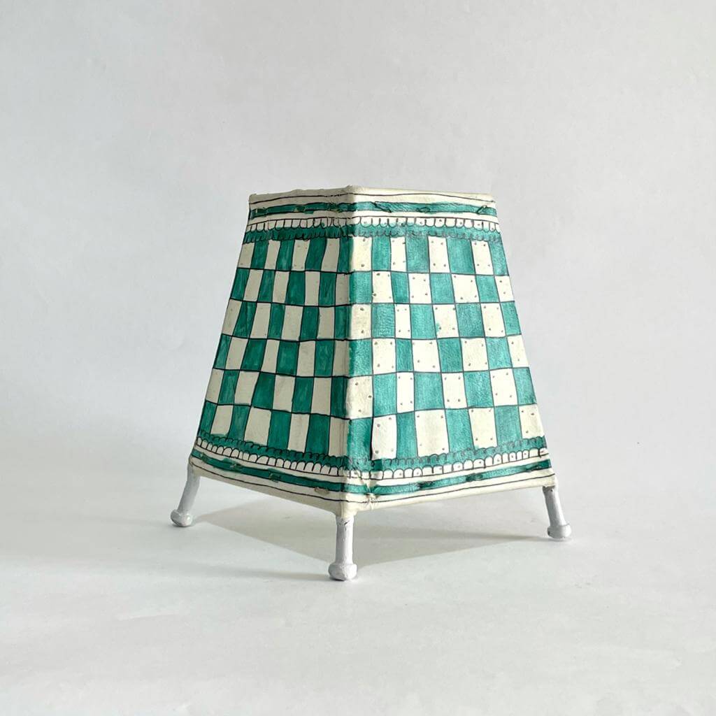 Checkers Leather Lamp