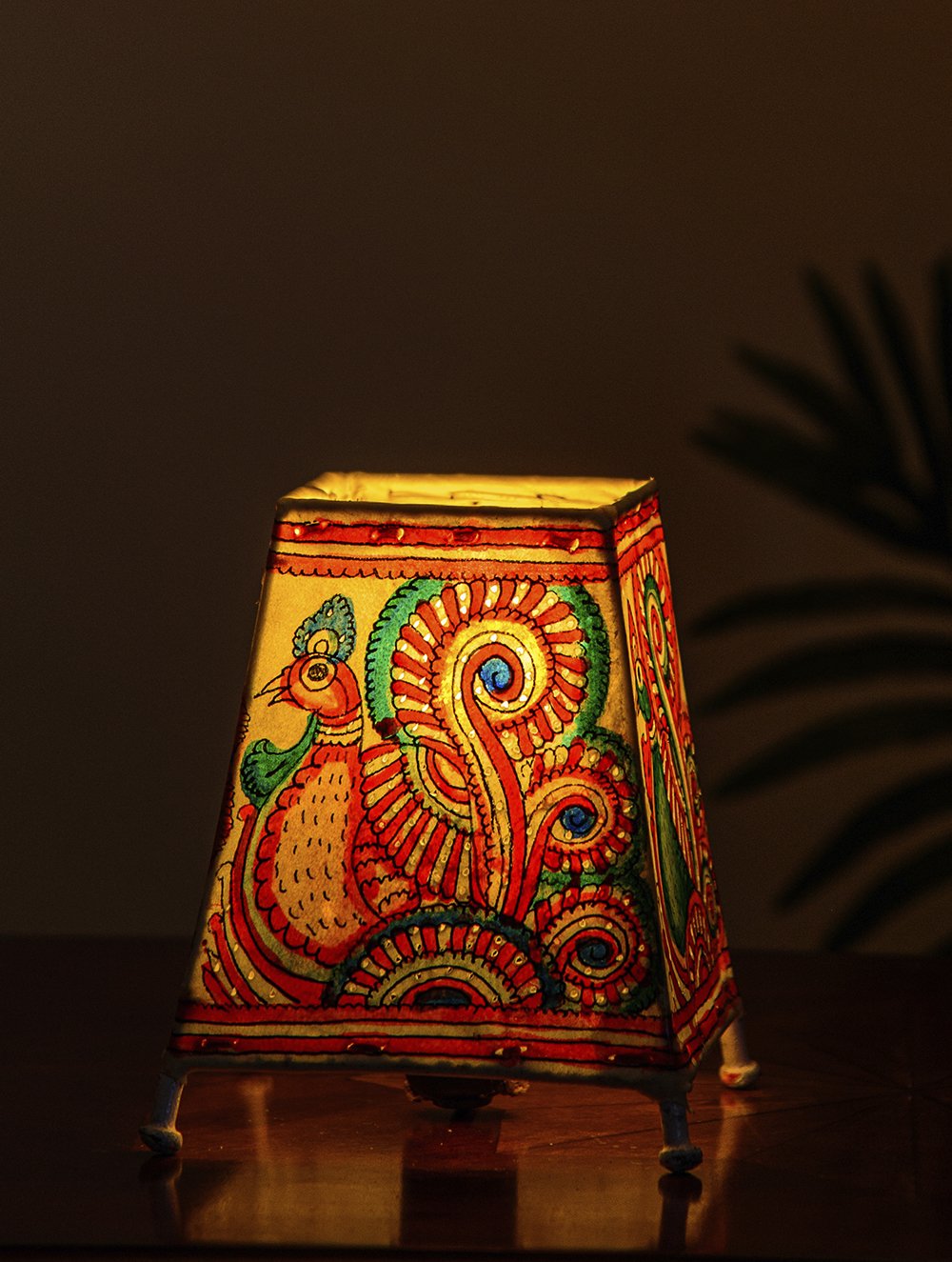 Peacock Leather Lamp