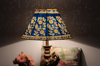 Cobalt blue Leather lampshade