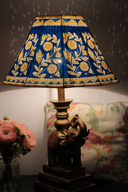 Cobalt blue Leather lampshade