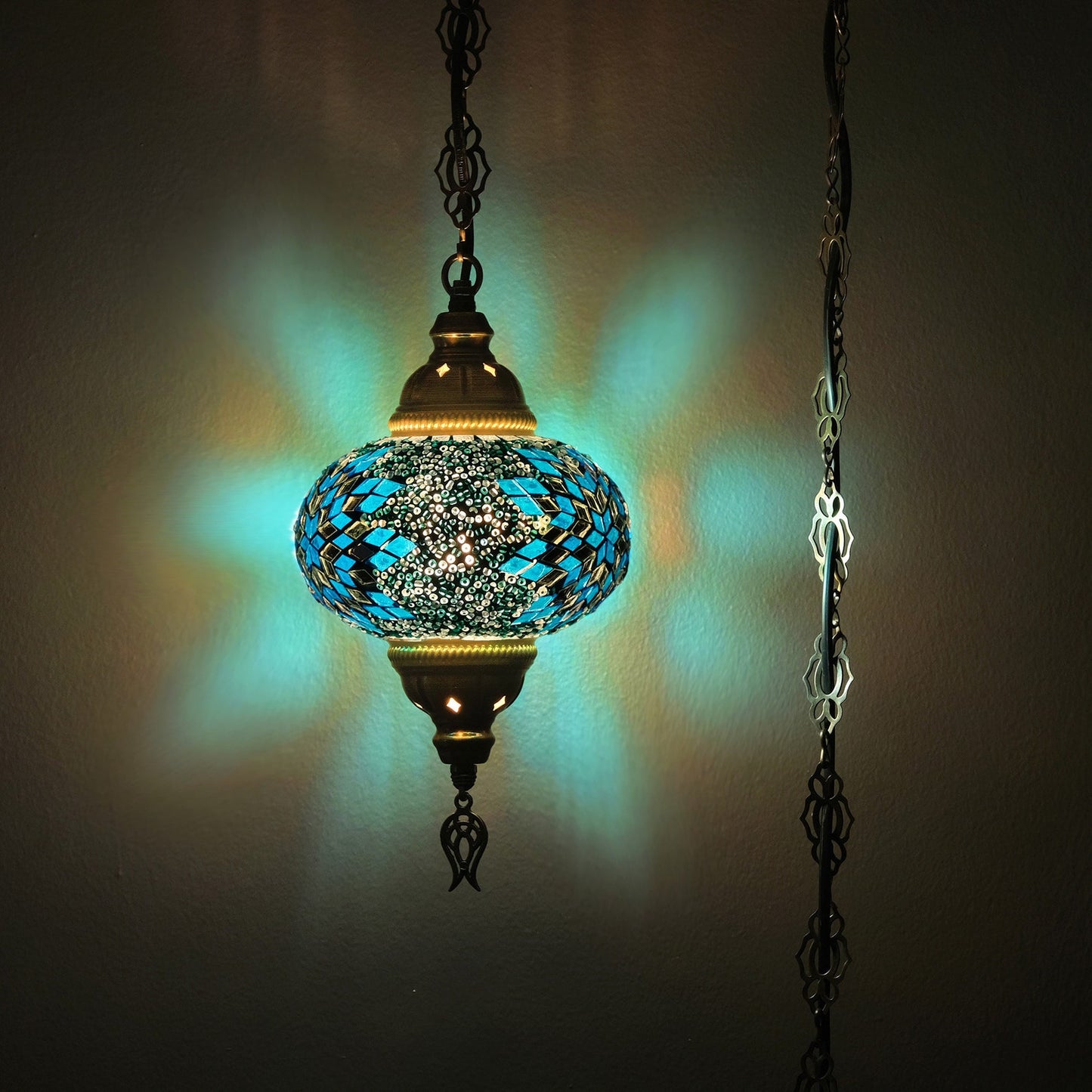 Turkish Chandeliers, Turkish Pendant Lamp, Moroccan Ceiling Lamp, 1 Globe Mosaic Hanging Lamp, Turkish Lighting, 160 inch Extra Chain