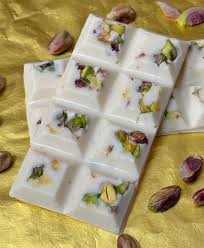 Premium Handmade Pista Almond White Chocolate