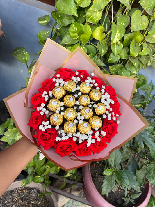 Rakhi special ferro rocher chocolate bouquet