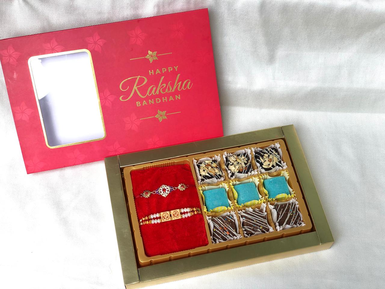 Red Rakhi chocolate box