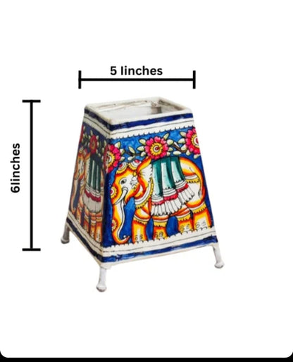 Blue Maharaja Leather Lampshade