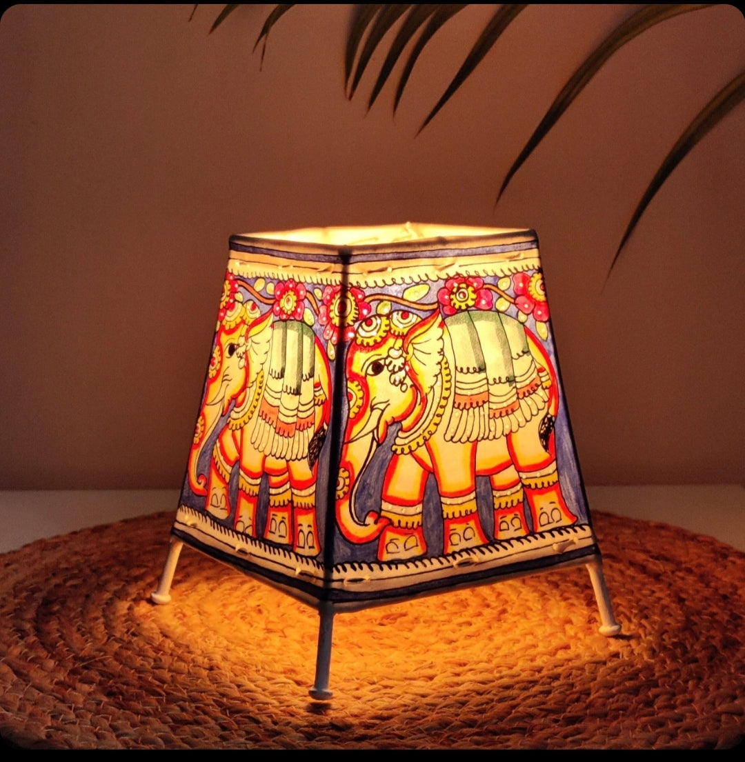 Blue Maharaja Leather Lampshade